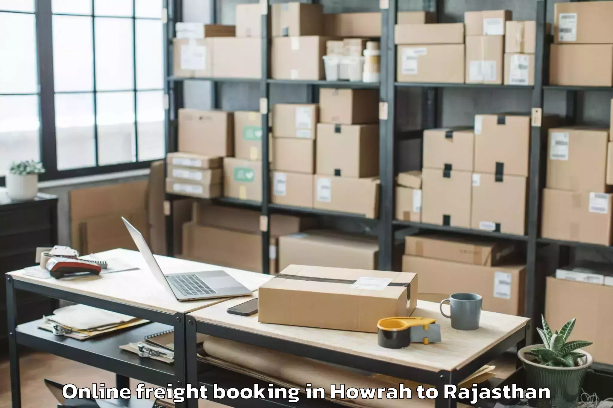 Easy Howrah to Ladnu Online Freight Booking Booking